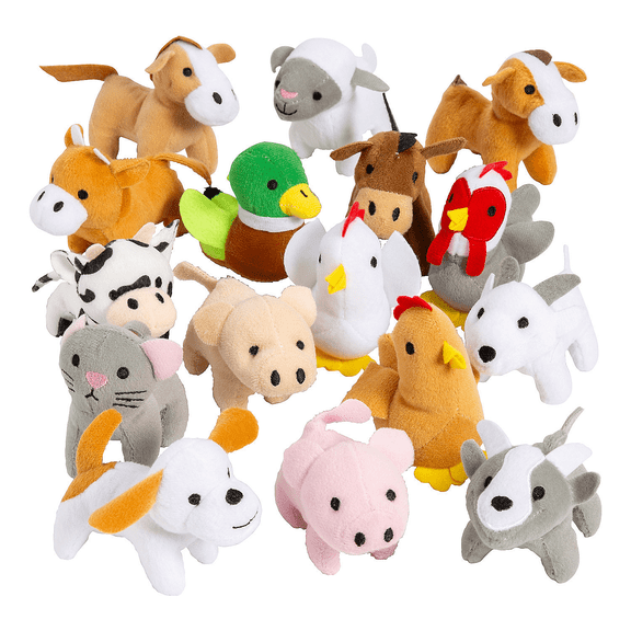 Fun Express Plush Farm Animals Assortment Stuffed Animals 50 Pieces