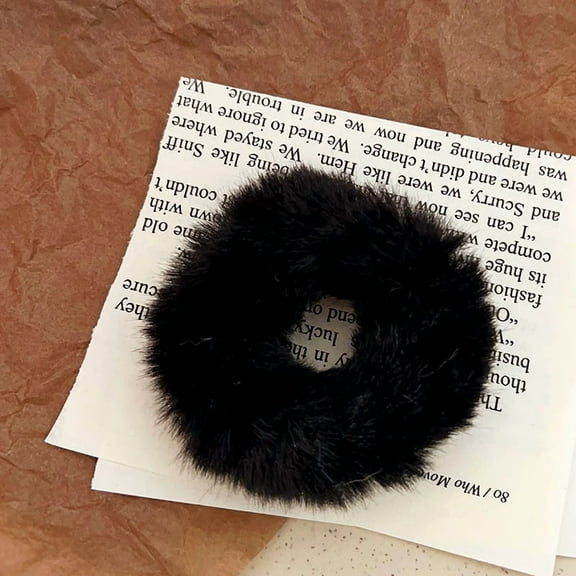 Plush Faux Fur Hair Ties for Girls – Soft Furry Elastic Hair Bands, Autumn/Winter Dopamine Style Hair Accessories, Mix & Match (Min. 10 pcs)