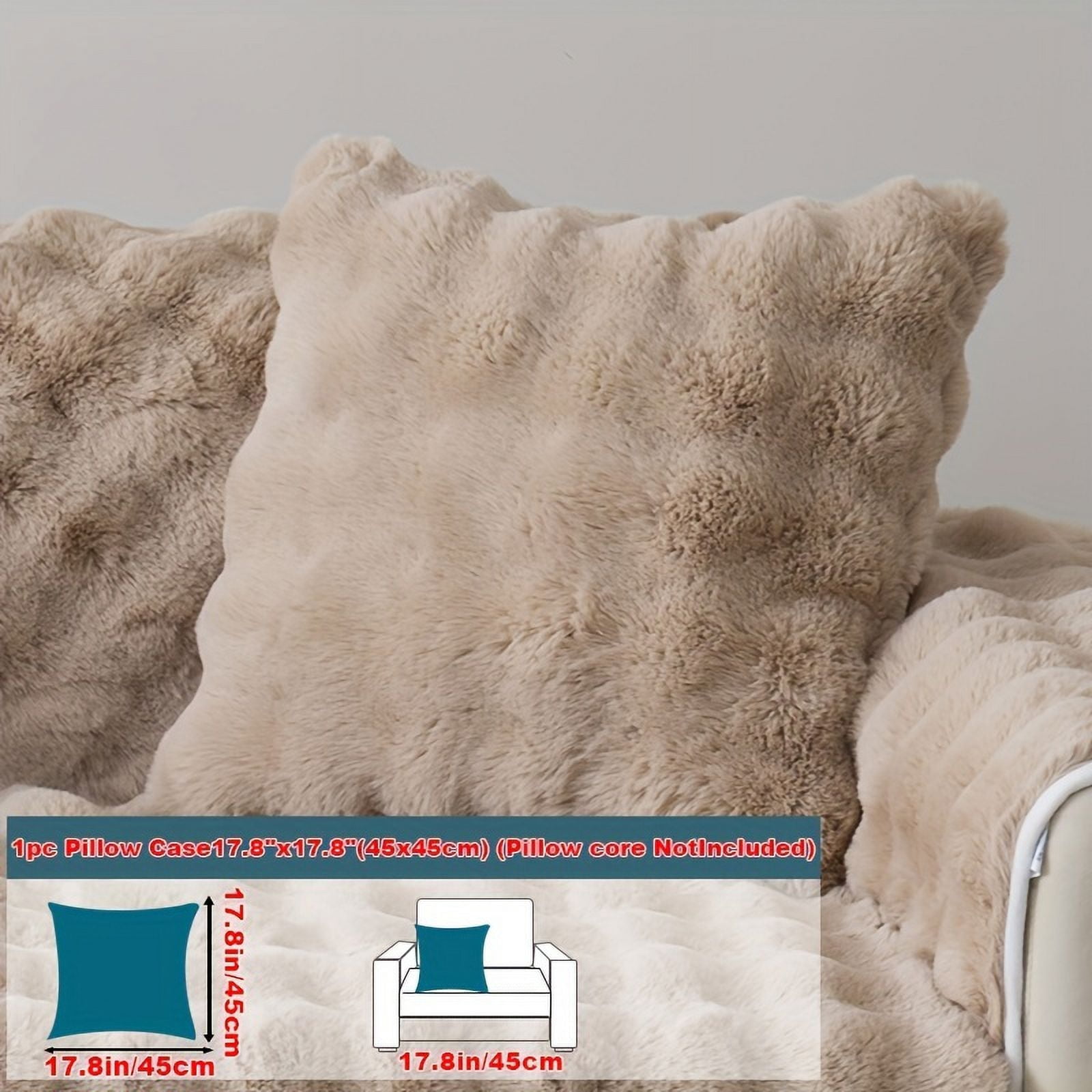 Plush Faux Fur Sofa Cover, Winter Thick Warm Pet-Friendly Non-Slip Couch Protector for Armchair to 4-Seater Sofas, Machine Washable Soft Furniture Slipcover for Home - - Christmas Present