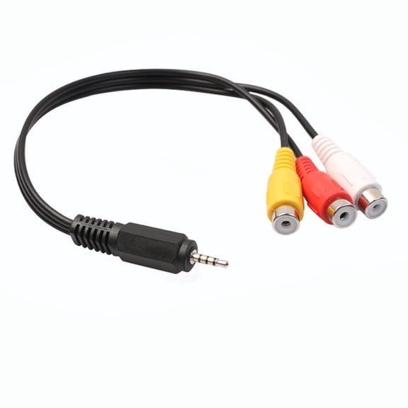 Plush Female Jack Male Stereo Cord To Mini Audio Adapter AV M/F 3.5mm Video 3RCA