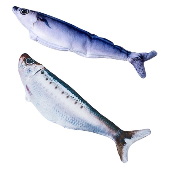 Plush Fish Toy with Touch Activated Flopping USB Power Port, Soft Cover for Indoor Exercise Play