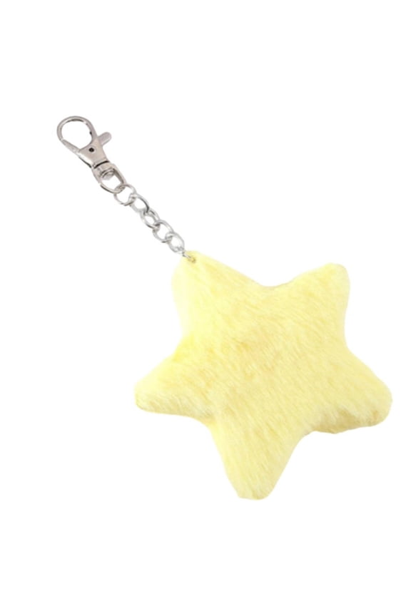 Plush Five-pointed Star Keychain Cute Pendant Keyring Hanging Ornament Keys Holder Backpack Handbag Charm Gift for Girls