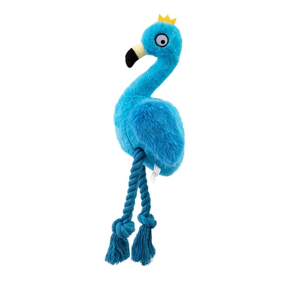 Plush Flamingos Chewing Cotton Rope Toy with Squeaking Sound for Small to Large Breeds Teething Indoor Engagement Toy