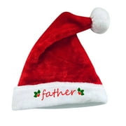 Plush Flanged Christmas Hat Family High End Short Plush Christmas Hat