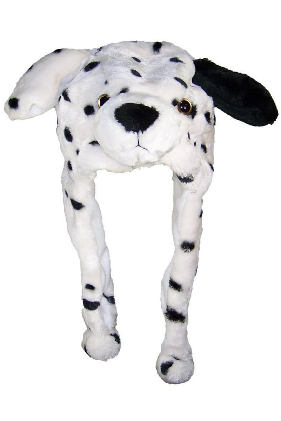 Plush Fleece Animal Hat DALMATIAN DOG with Ear Flaps KIDS AND ADULTS OSFA USA