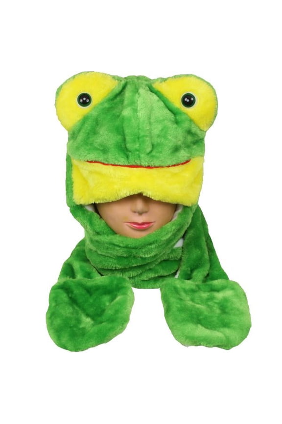 Plush Fleece Animal Hat FROG with Long Mittens cute warm winter gift USA Ski Snow Adult