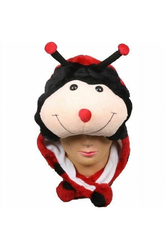 Plush Fleece Animal Hat LADY BUG with Earmuffs cute warm winter gift USA ladybug - New with box/tags