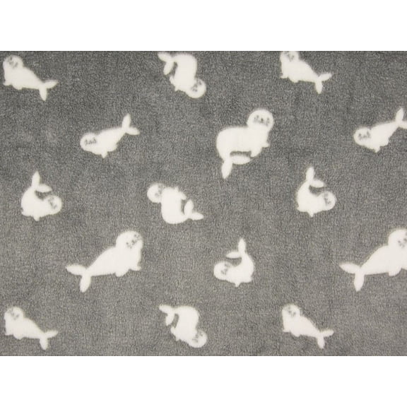 Minerva Deadstock Plush Cuddle Fleece Fabric Grey - per yard
