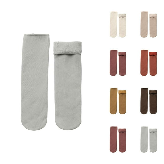 Plush Mid Crew Compression Socks for Women â Thick Bottom Cushion, Cozy Warm Design, Ideal for Indoor Wear, Winter Sleeping, or Lounge Comfort