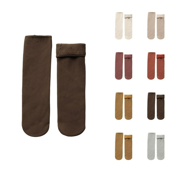 Plush Mid Crew Compression Socks for Women â Thick Bottom Cushion, Cozy Warm Design, Ideal for Indoor Wear, Winter Sleeping, or Lounge Comfort