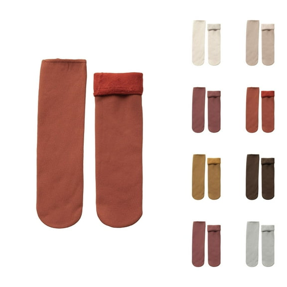 Plush Mid Crew Compression Socks for Women â Thick Bottom Cushion, Cozy Warm Design, Ideal for Indoor Wear, Winter Sleeping, or Lounge Comfort