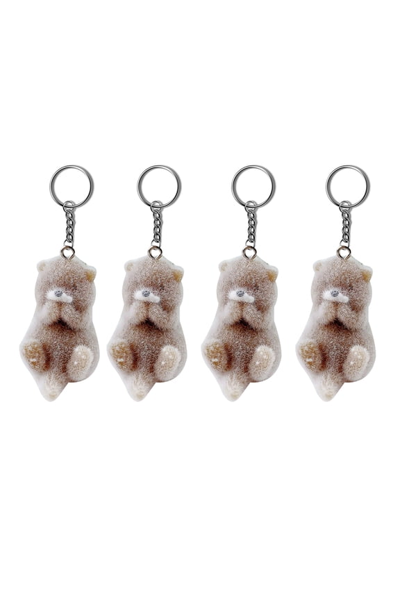 Plush Flocking Otters Keychain Elegant Phone Charm Pendant Accessory Stylish Mobile Decors for Fashion Individuals