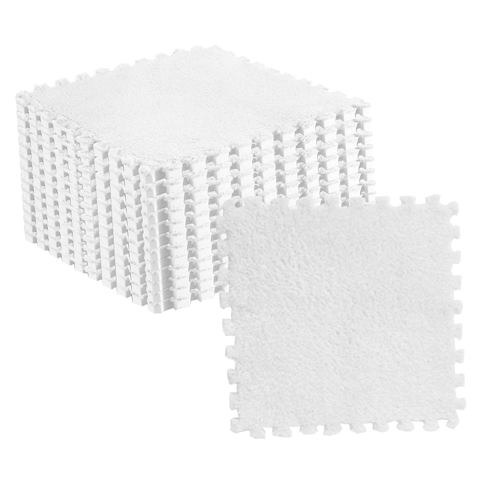 Plush Floor Mat Tiles By NestledNature: 10pcs Plush Puzzle Foam Mat ...
