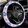 thumbnail image 1 of Plush Flowers Steering Wheel Cover, 15 Inch Anti-Slip Breathable Steering Wheel Protector Cute Floral Decor, Elastic Soft Wheel Cover Universal Fit for Most Vehicles, Light Purple, 1 of 12