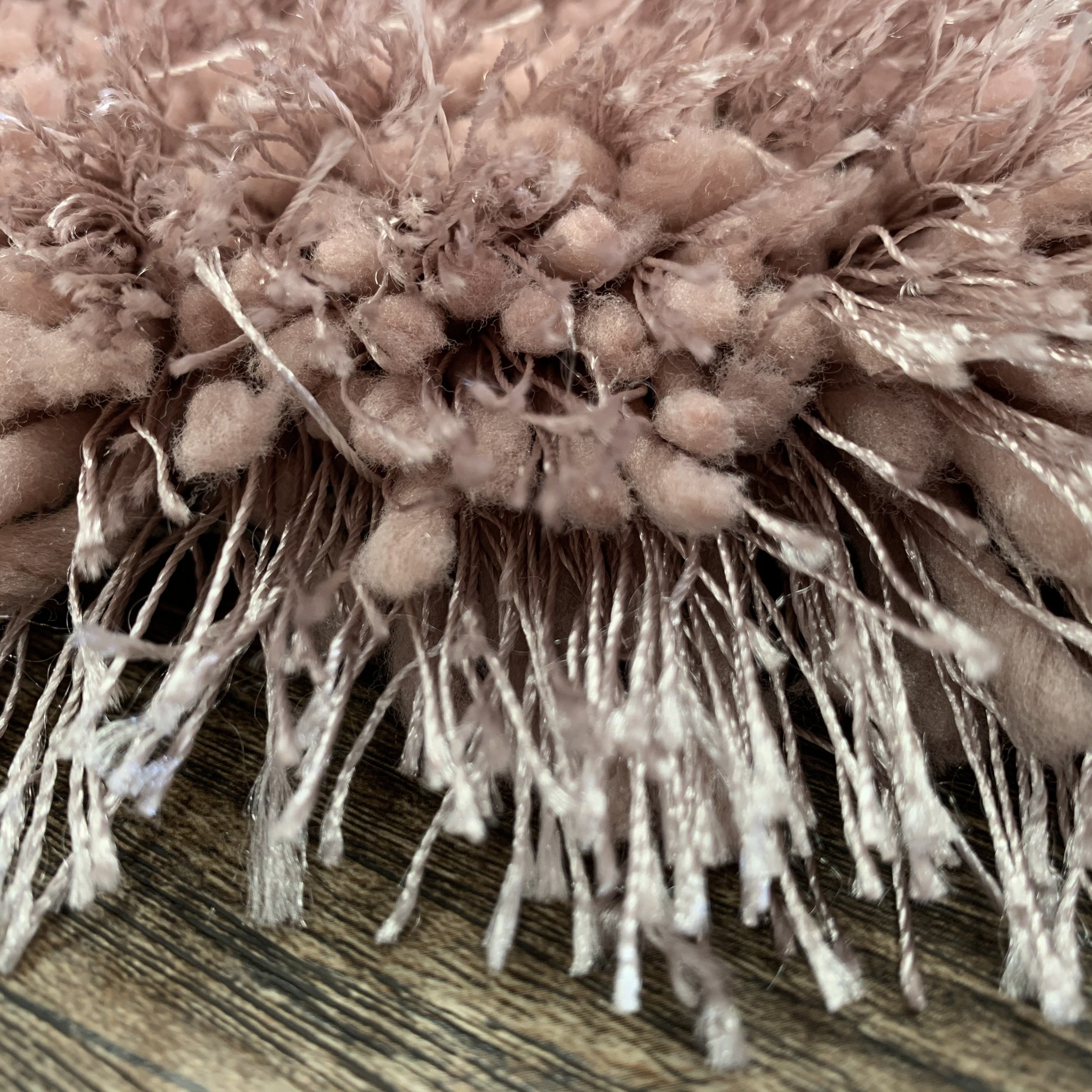 Jinky Rugs Plush Fluffy Soft Shinny Multi Textural Pale Or Dusty Pink Shag Area ...
