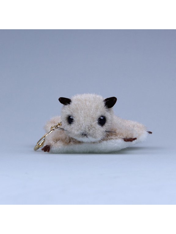 Plush Flying Squirrel Bag Charm, Stuffed Animal Keychain