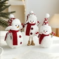 thumbnail image 1 of Plush Foam Christmas Snowman Figurines – Cute Red Scarf Dolls for Table Decor & Window Displays, Soft Durable Material, Perfect for Christmas Indoor Accents, B, 1 of 3