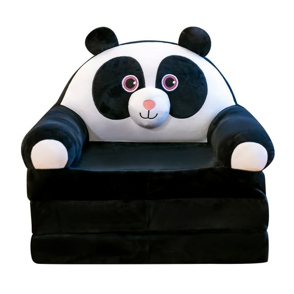 Plush Foldable Kids Sofa Backrest Armchair 2 in 1 Foldable Children Sofa Cute Cartoon Lazy Sofa Children Flip Open Sofa Bed for Living Room Bedroom Without Liner Filler