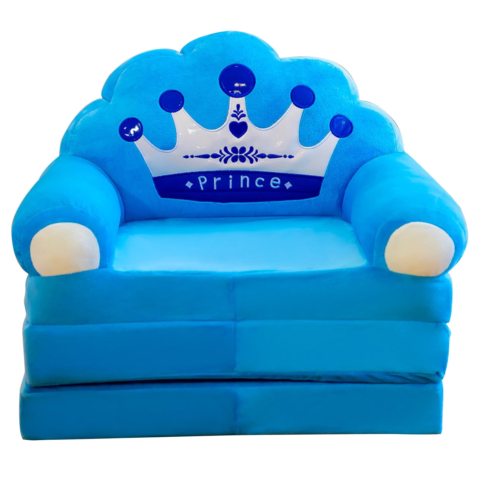 Plush Foldable Kids Sofa Backrest Armchair 2 In 1 Foldable Children