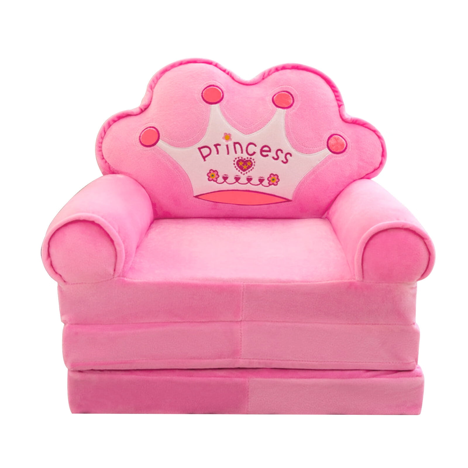 Plush Foldable Kids Sofa Backrest Armchair 2 In 1 Foldable Children