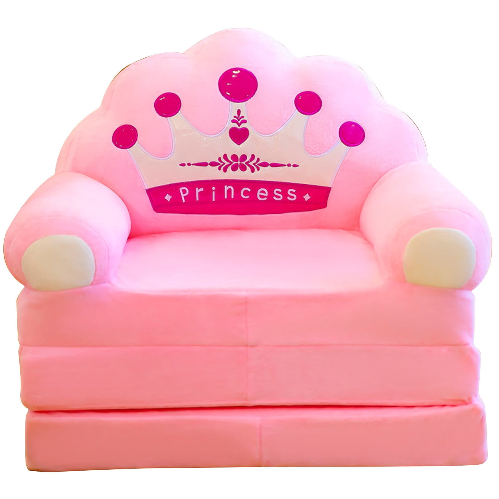 Plush Foldable Kids Sofa Backrest Armchair 2 In 1 Foldable Children