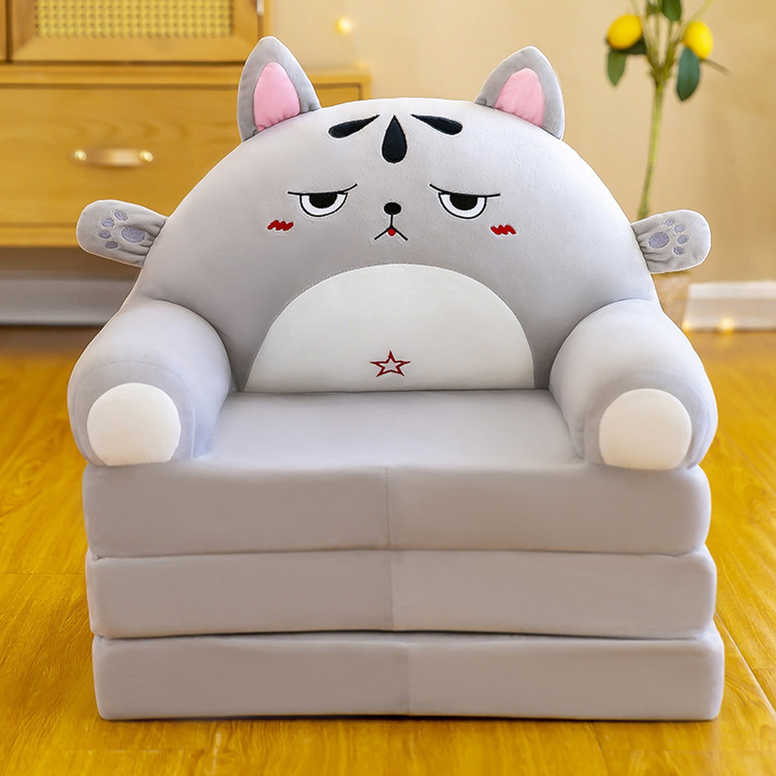 Plush Foldable Kids Sofa Backrest Armchair 2 In 1 Cushion for 64 Wicker Couch Cushions Outdoor Sofa Replacement Cushions Memory Foam Sofa Cushion Outdoor Swing Cushions Replacement Set Walmart