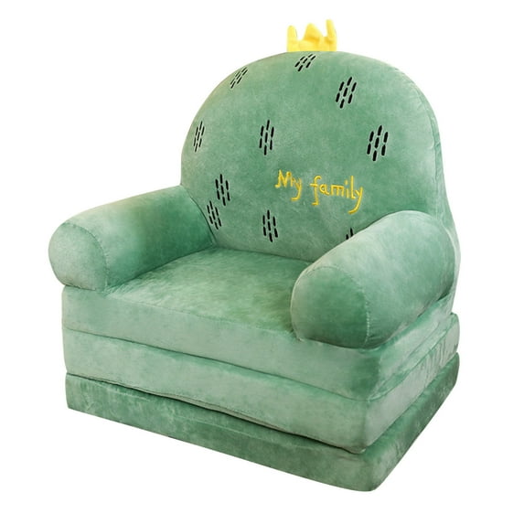 Plush Foldable Kids Sofa Backrest Armchair 2 in 1 Foldable Children Sofa for Living Room Bedroom