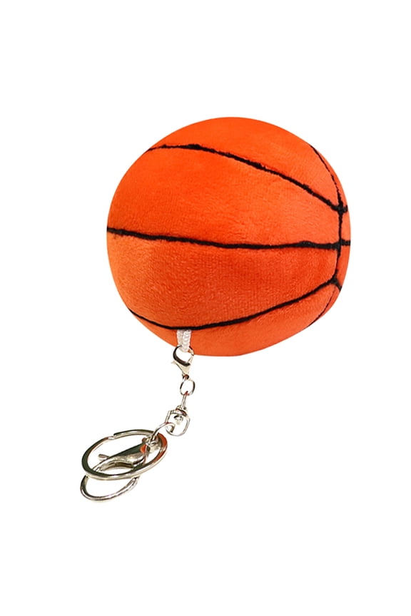 Plush Football/Basketball Charm Keychains Fashion Ornament Pendant Car Keyring Backpack Decoration Bag Charm