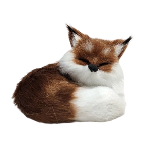 Plush Fox Model|fur fox figurine|3.14" Simulation Mini Fox Toy|Animals World Collectible Gift for Animal Lovers|for Home Decoration Lovely Present(Gray)
