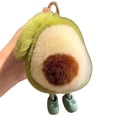 thumbnail image 1 of Plush Fruit Keychain Soft Fluffy Avocado Shape Car Accessories for Women Girls Cute Backpack Purse Decoration (With Foot), 1 of 3
