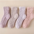 thumbnail image 1 of Plush Fuzzy Socks 4 Pack for Women - Ultra Soft Ribbed Mid Calf Cozy Socks, Winter & Home Lounge Socks in Lilac Purple,Size Free Size, 1 of 2
