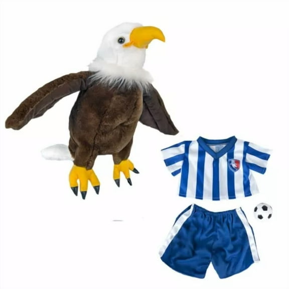Plush Gear 16" Bald Eagle Stuffed Animal Wearing Soccer Team Uniform