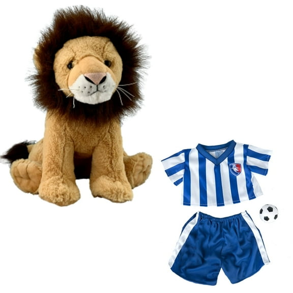 Plush Gear 16" Mammoth Stuffed Animal in Soccer Uniform for Fans & Kids