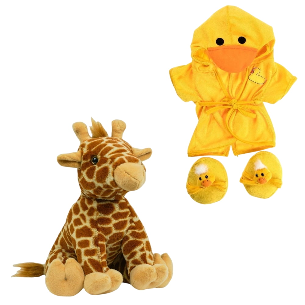 Plush Gear 16 inch Zuri the Giraffe with Duck Robe & Slippers Plush Toy ...