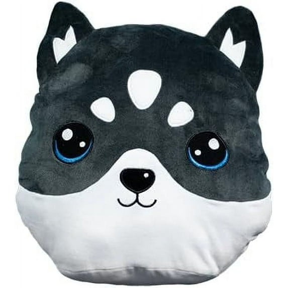 Plush Gear Arctic Husky Plush Pillow Soft Squishy Dog Hugging Pillow