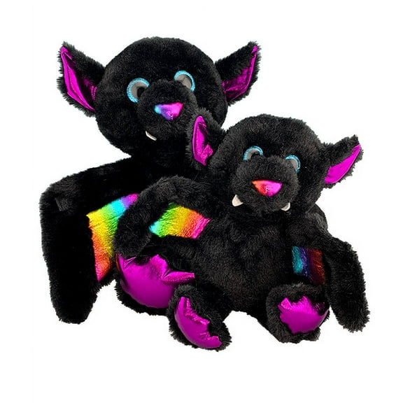 Plush Gear Bruce the Bat with FLANNEL PJS for Stuffed Animal Outfit - 8 inch Make Own Plushie Teddy Bear Adorable Clothes, Gift for Toddlers