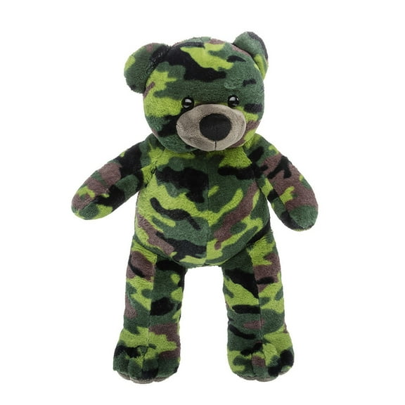 Plush Gear Camo Bear Stuffed Animal with Recorder, 8 Inch Cuddly Teddy Bear Plush Toy