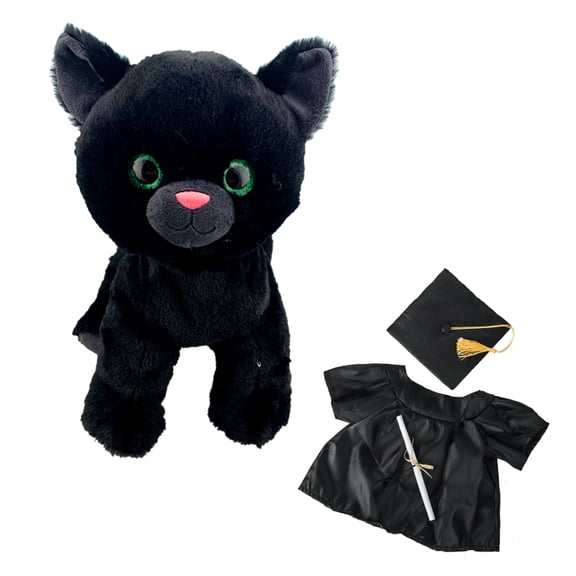 Plush Gear Cinders the Cat 16" Stuffed Animal with Graduation Gown Graduation Day Gift