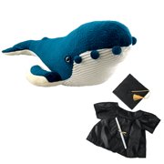 Plush Gear Humphrey the Humpback Whale 16" Plush Toy with Graduation Gown - Graduation Gift for Kids