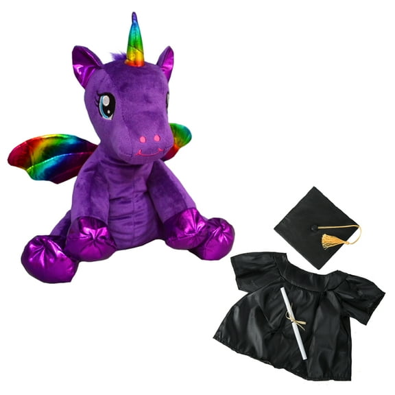 Plush Gear Luna the Purple Winged Unicorn 16" with Graduation Gown Gift for Graduation Day