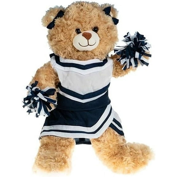 Plush Gear Navy & White Cheerleading Outfit for 6"-10" Plush Toys Soft & Adjustable Fit