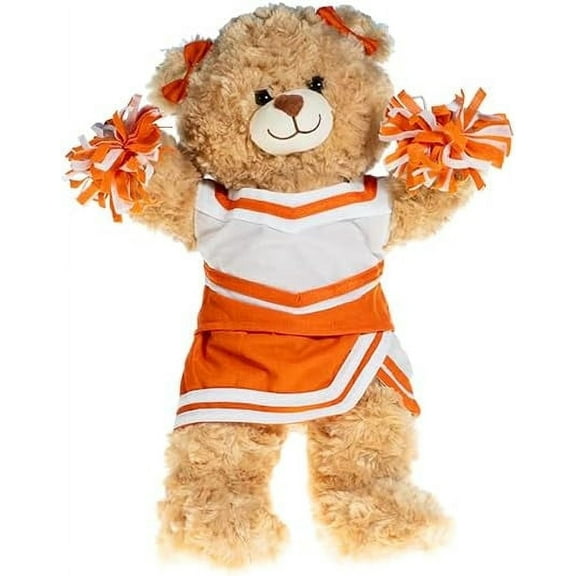 Plush Gear Orange & White Cheer Uniform for 6"-10" Stuffed Animals Cheerleader Outfit