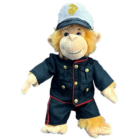 Plush Gear Marine Dress Uniform Outfit for 14"-18" Plush Toys Military Stuffed Animal Clothes Patriotic Teddy Bear Costume for Roleplay & Collectors