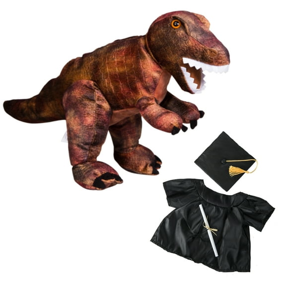 Plush Gear Rex the T-Rex 16" Dinosaur Stuffed Animal with Graduation Gown  Graduation Day Gift