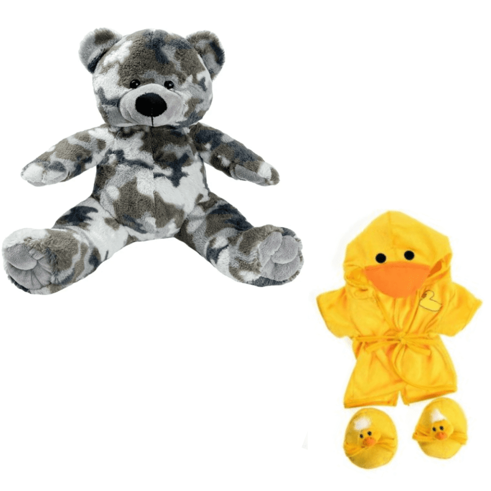 Plush Gear Scout The Camo Bear Eco 16 Inch Stuffed Toy with Duck Robe ...