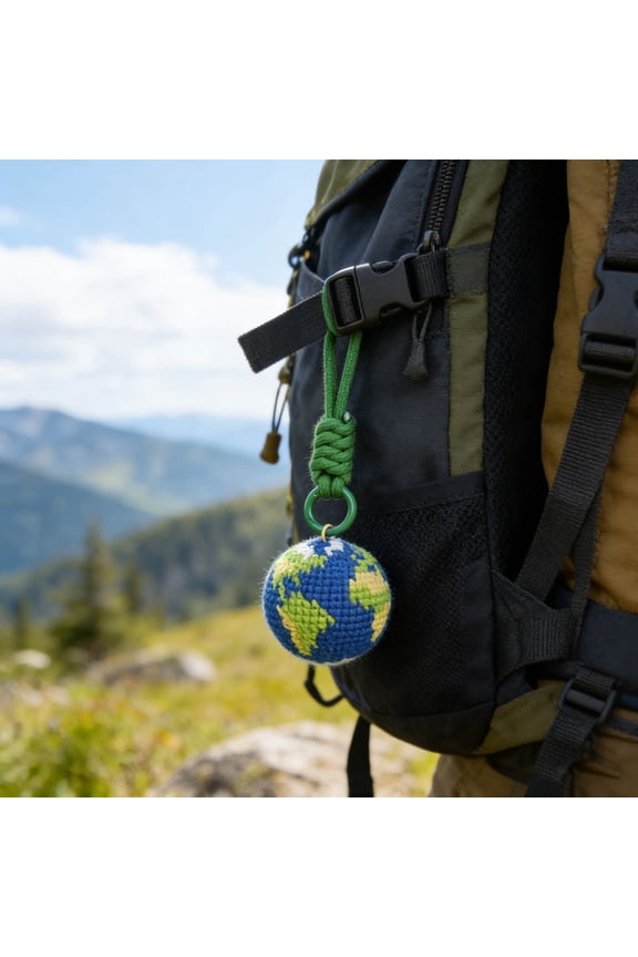 Plush Globe Keychain, Stuffed Keychain Cute Planet Bag Pendant with Rope Soft Stuffed Charm for Backpack, Purse, Keyring for Geography Enthusiasts and Decoration Enthusiasts