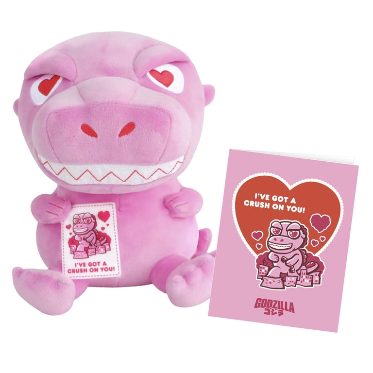 Plush Godzilla '89 with Greeting Card (Valentine's Pink) - Walmart.com
