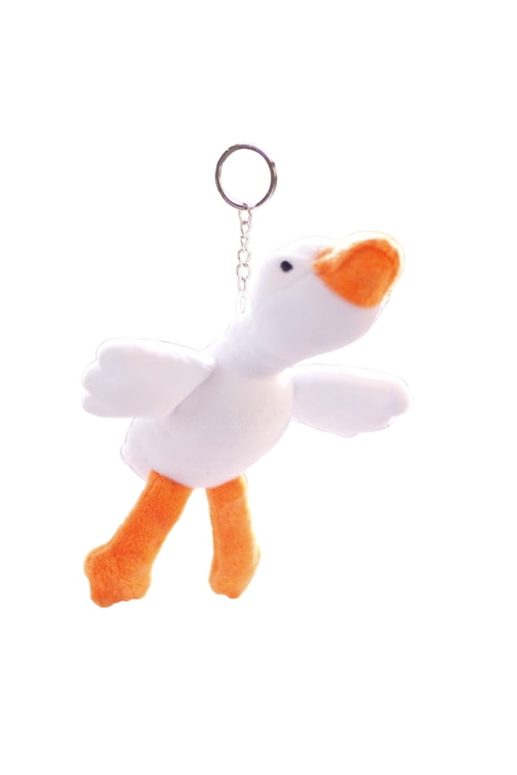 Plush Goose Keychain Bag Charm, 1-Pack 5.12 Inch Yellow Plushie, Soft Stuffed Animal Pendant Birthday Gift for Purse, bldnkj