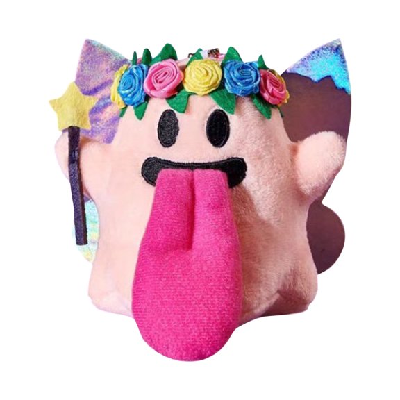 Plush Grim Reaper Toy with Mul-ticolor Tongue, Soft Cartoon Character Stuffed Doll, Cute Decoration Gift for Kids and Adults, Unique Collectible Plush Toy (Flower Fairy)