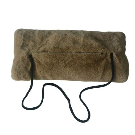 Plush Hand Muffs for Unisex Thicken Faux Furs Hand Muff Winter Outdoor Casual Wear Arm Warmers with Lanyard